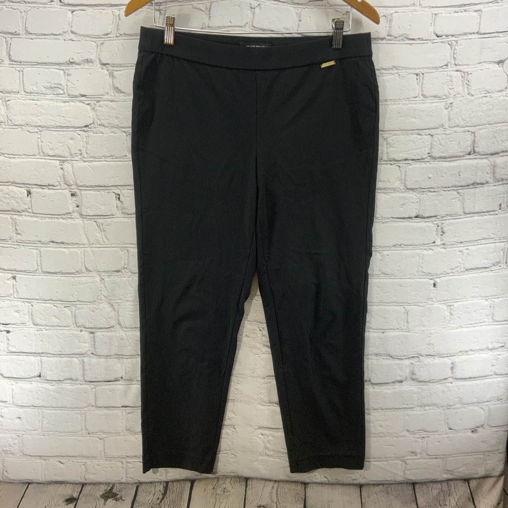 Ellen Tracy Pants Womens Sz 12P Pull On Black Ankle‎ Skinny